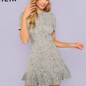 Multicolor Allover Floral Print Ruffle Hem T